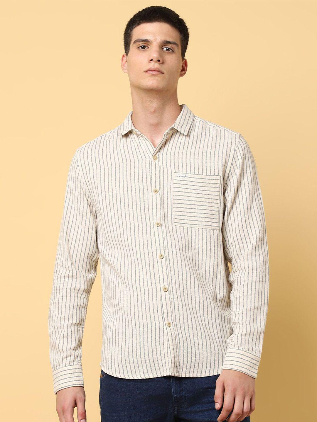 wrangler opaque striped casual shirt