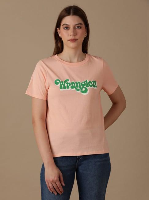 wrangler peach logo t-shirt