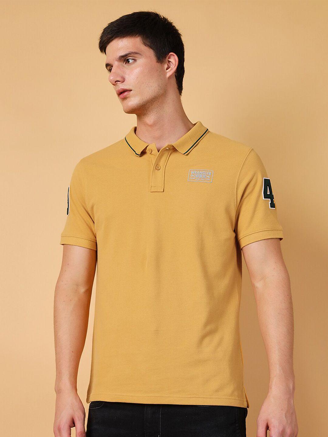 wrangler polo collar cotton t-shirt