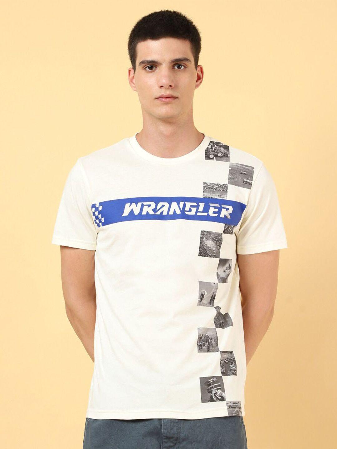 wrangler printed cotton knitted casual t-shirt