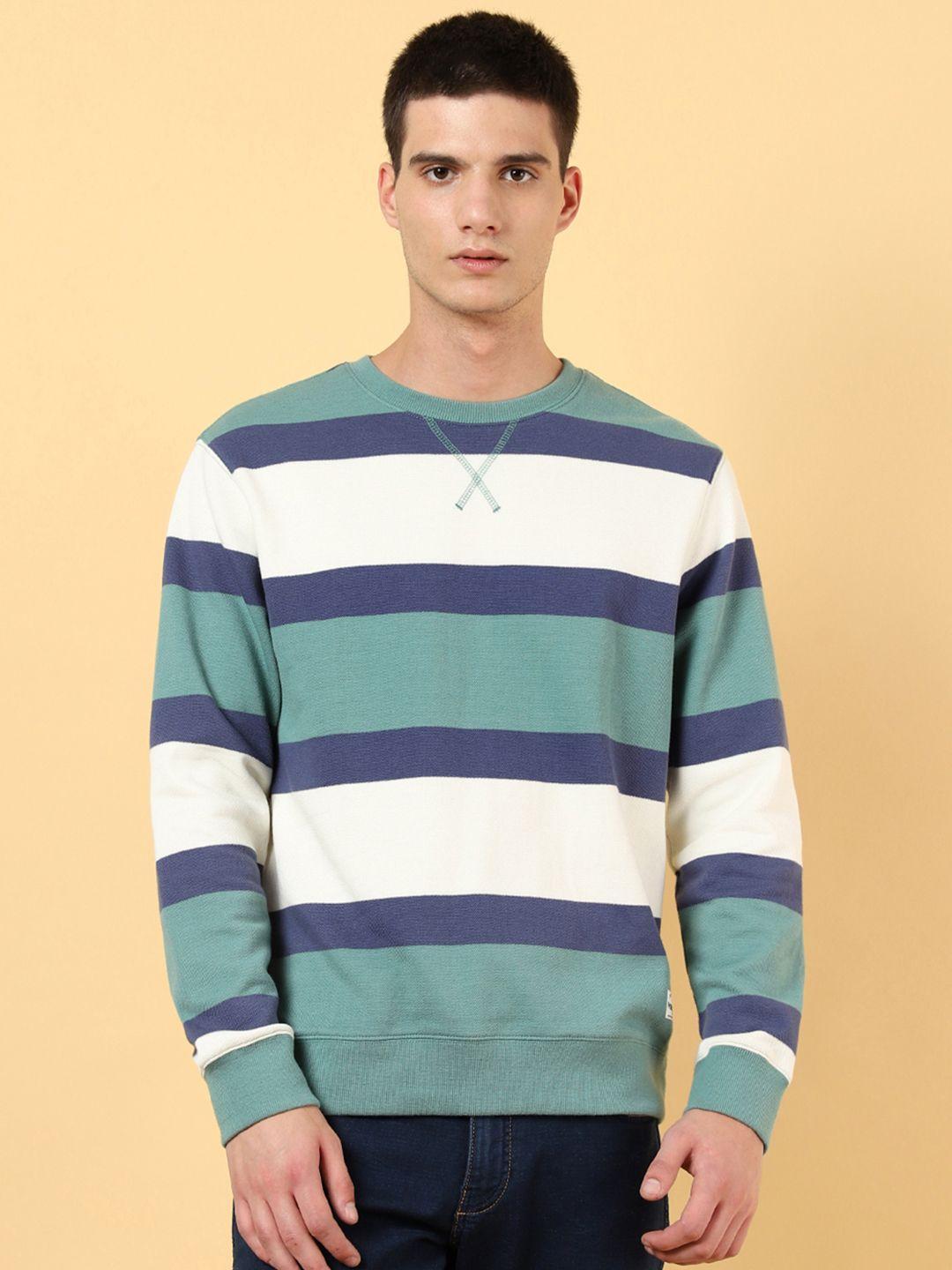wrangler striped pullover fleece sweatshirt