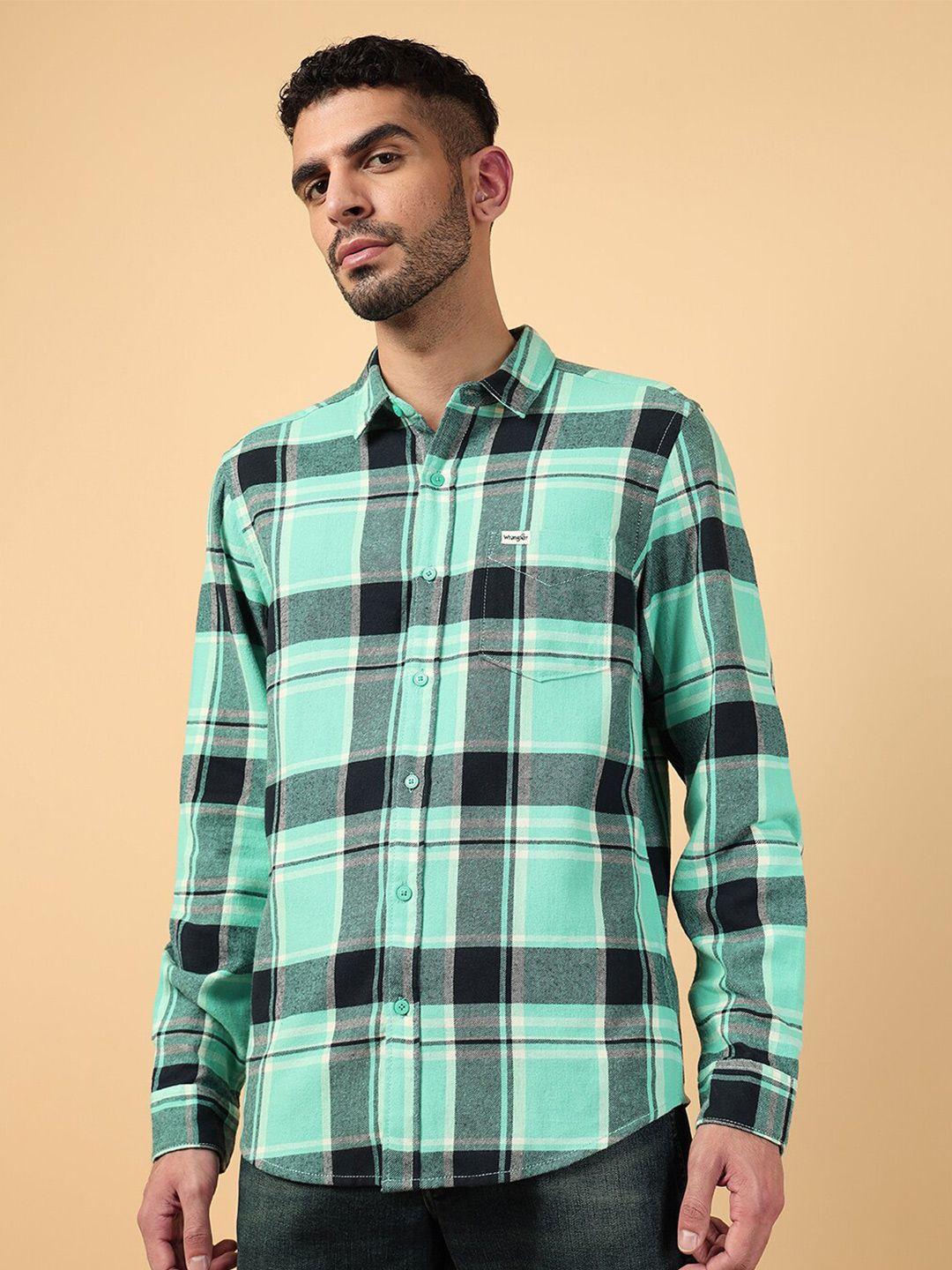 wrangler tartan checks cotton casual shirt