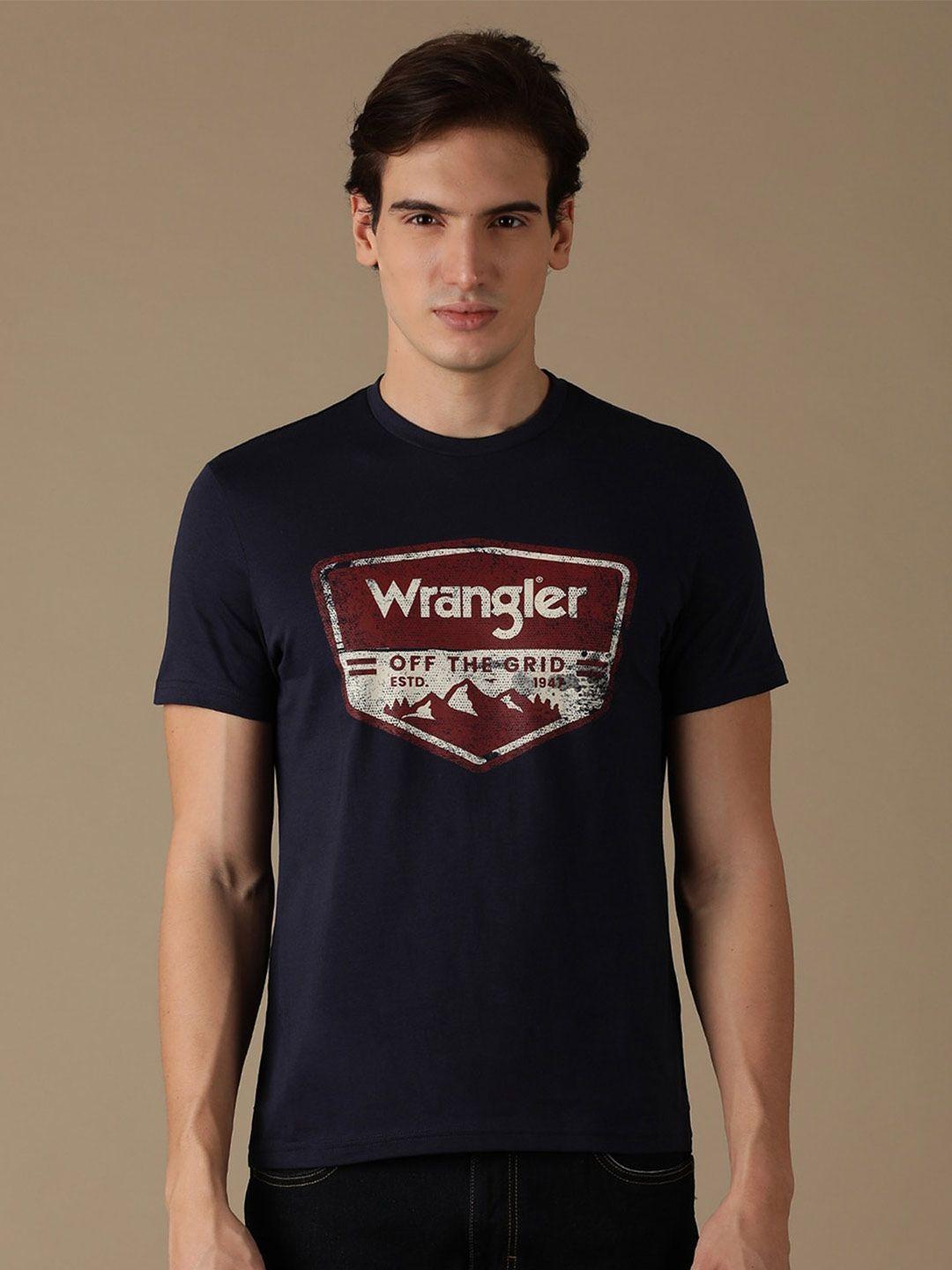 wrangler typography printed cotton t-shirt