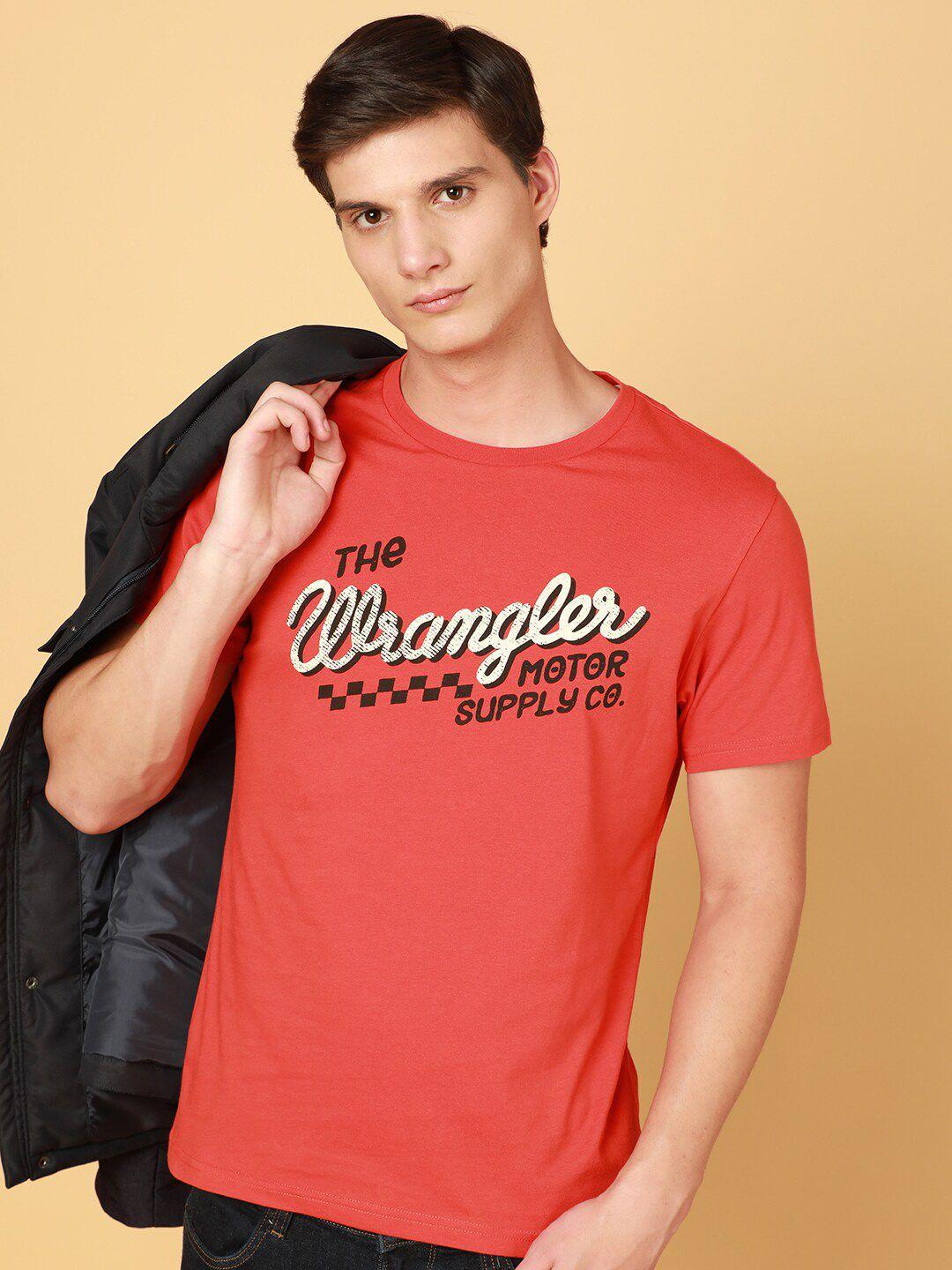 wrangler typography printed cotton t-shirt
