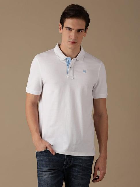 wrangler white regular fit polo t-shirt