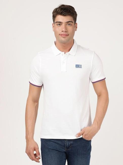 wrangler white regular fit polo t-shirt