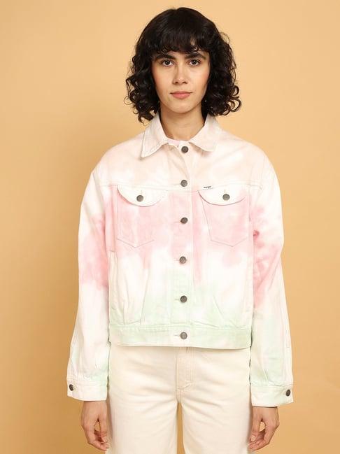 wrangler white tie-dye denim jacket