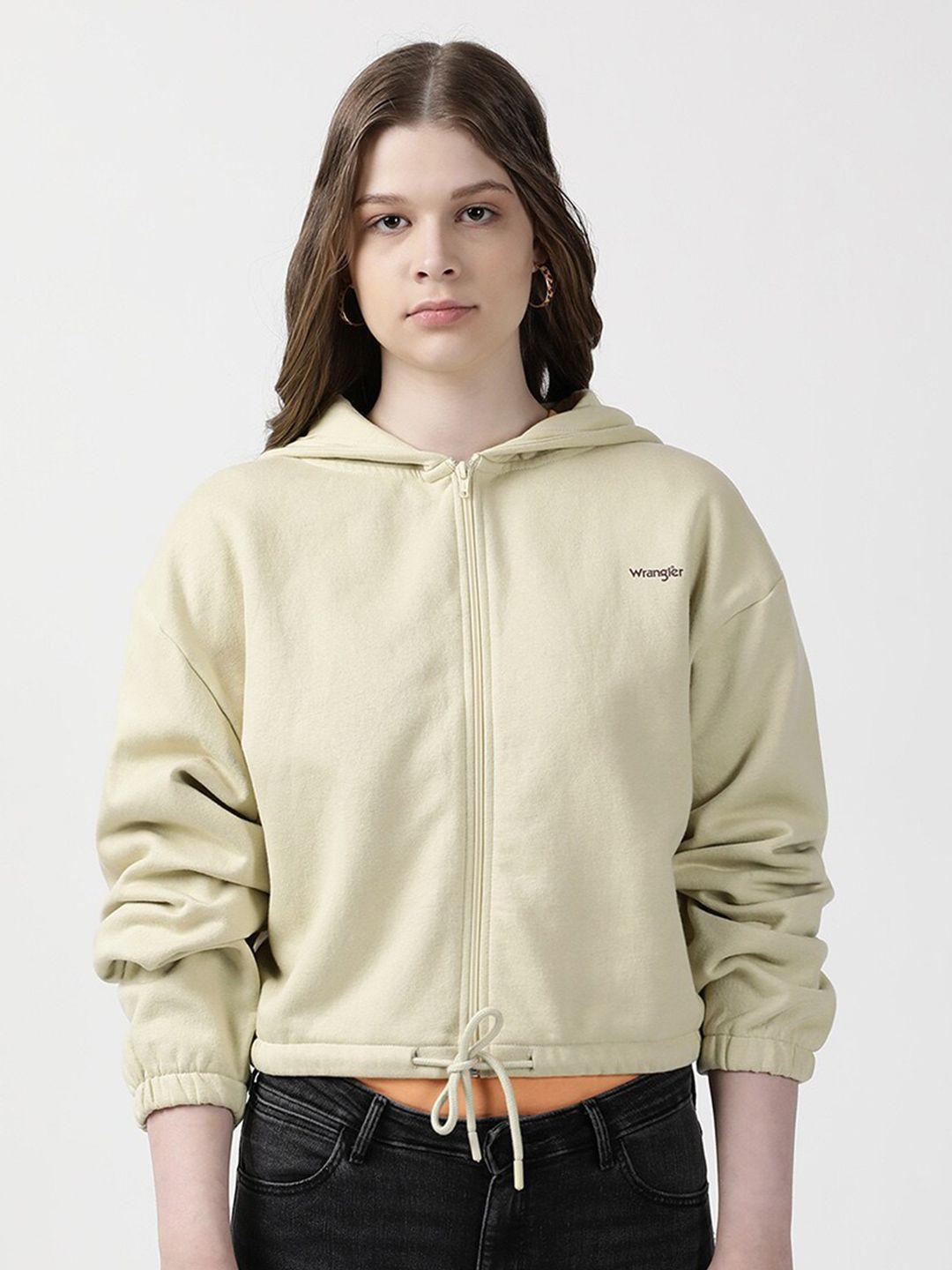 wrangler women hooded crop sweatshirt