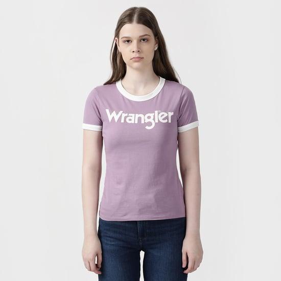 wrangler women typographic print regular fit t-shirt