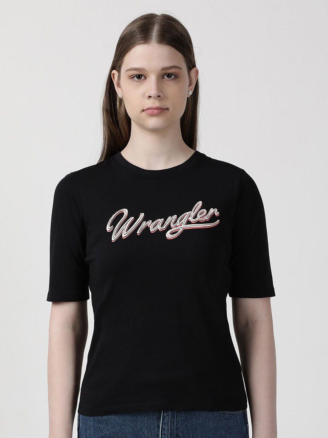 wrangler women typography printed cotton t-shirt