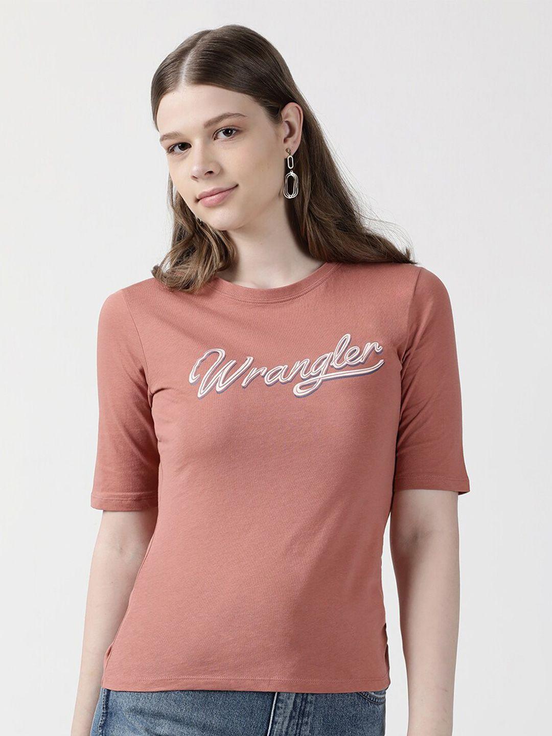 wrangler women typography printed cotton t-shirt
