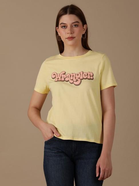wrangler yellow logo t-shirt
