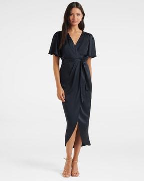 wrap dress with fabric belt