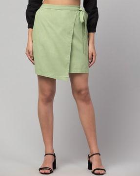 wrap skirt with waist tie-up