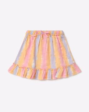 wrinkled a-line skirt with elasticated waist