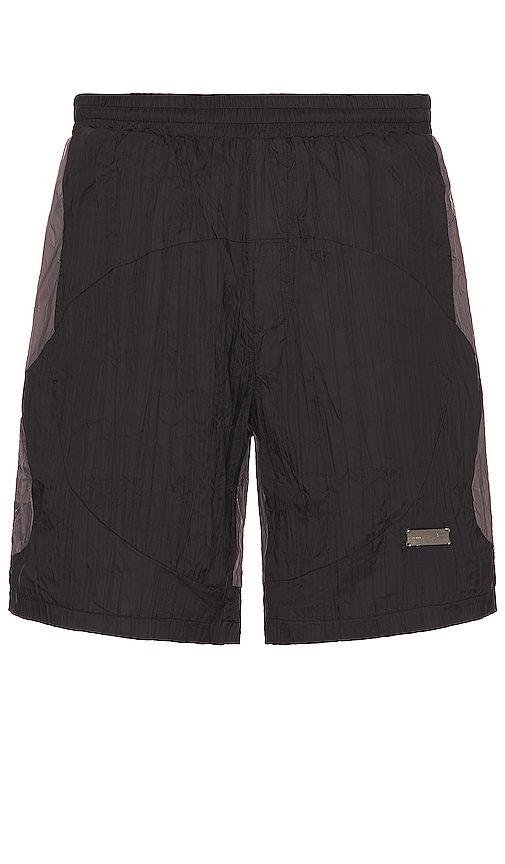 wrinkled nylon arch panelled track shorts