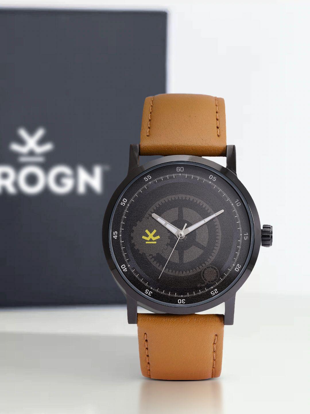 wrogn men black & tan analogue watch wrg00040a