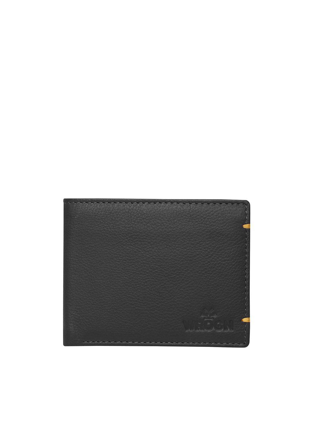 wrogn men leather two fold wallet