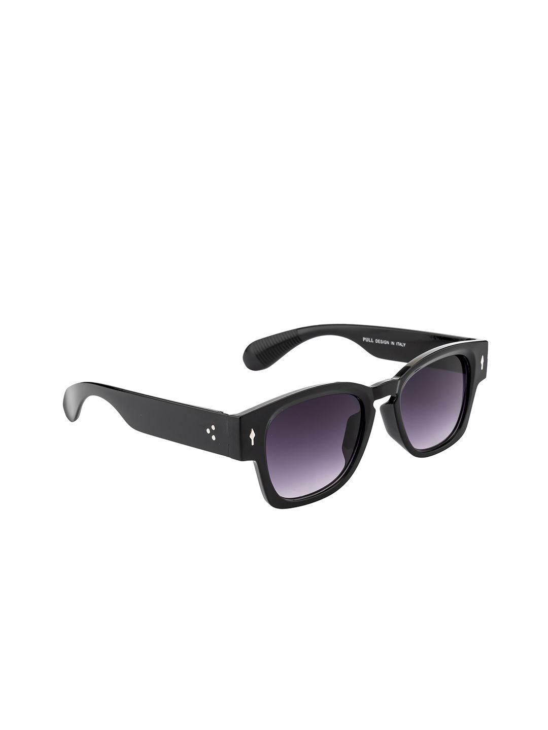 wrogn unisex blue lens & black wayfarer sunglasses with uv protected lens