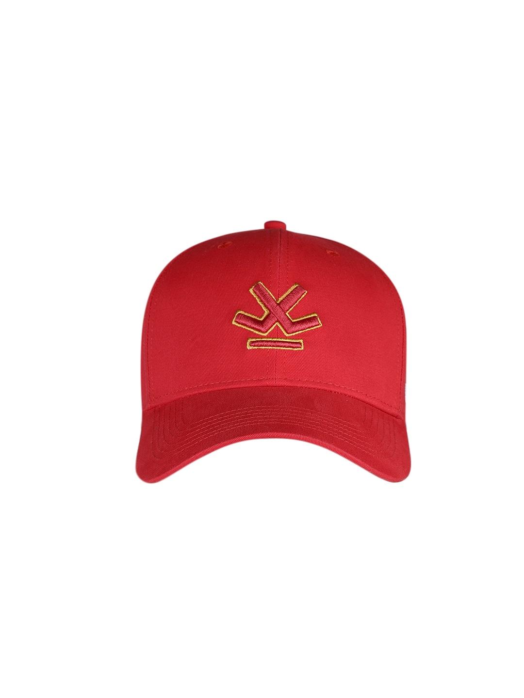 wrogn unisex red embroidered baseball cap