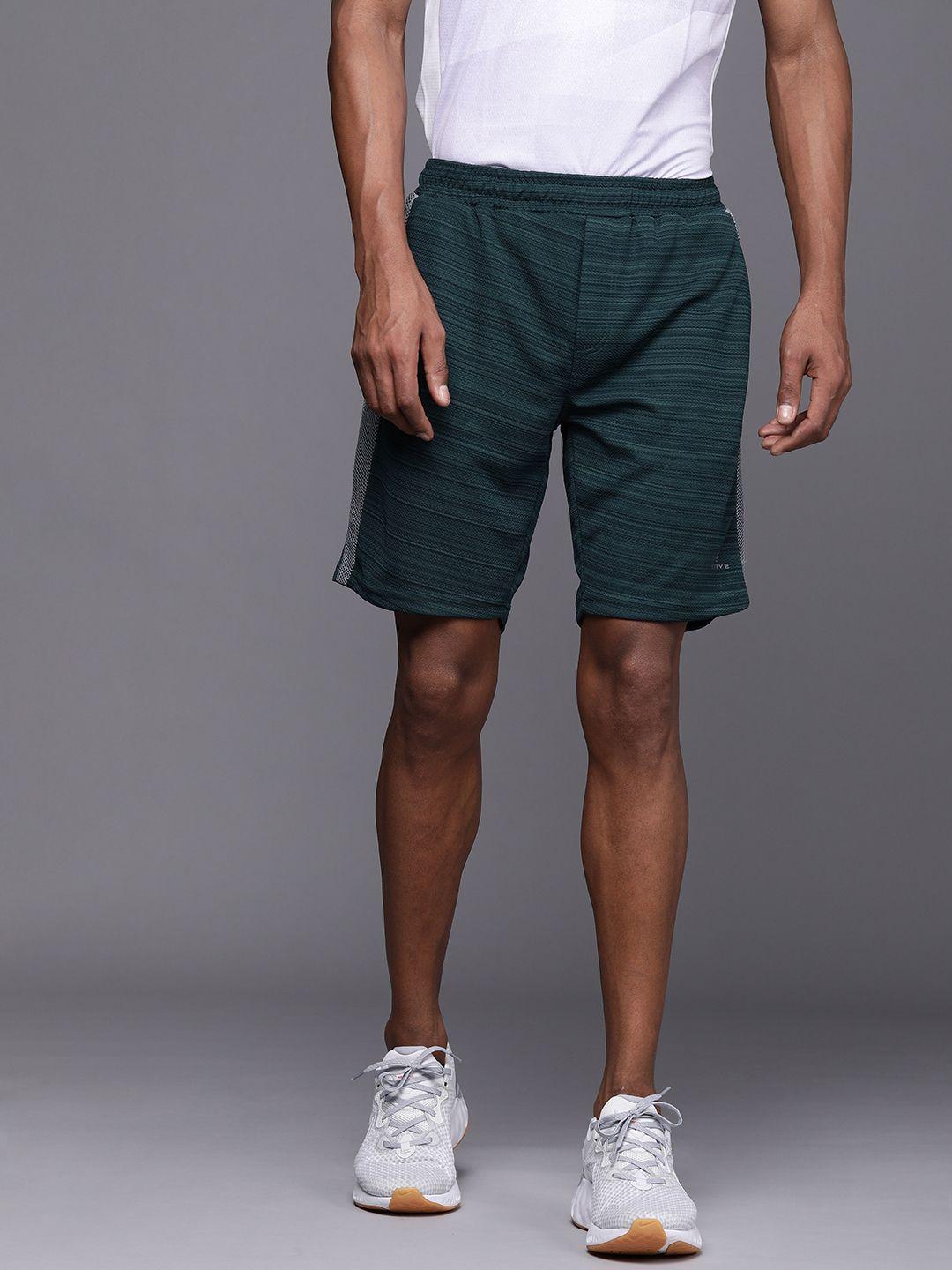 wrogn active men green regular shorts