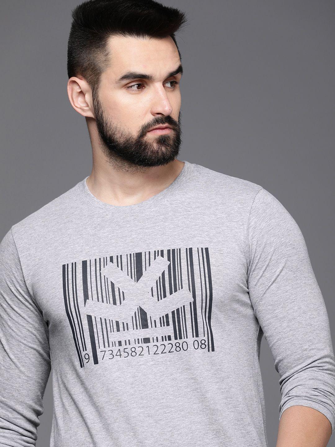 wrogn brand logo printed slim fit t-shirt