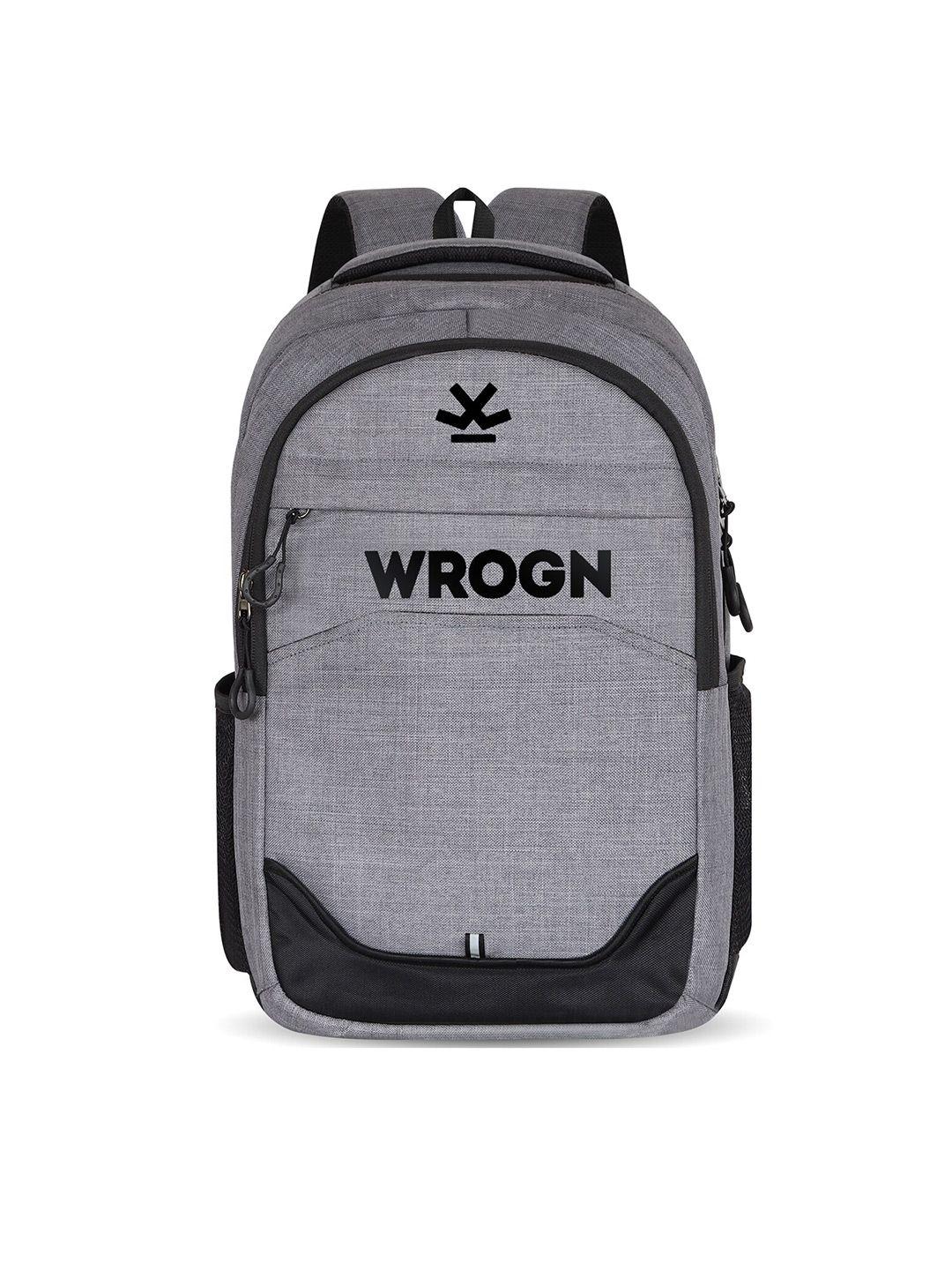 wrogn brand logo printed water resistant backpack with rain cover