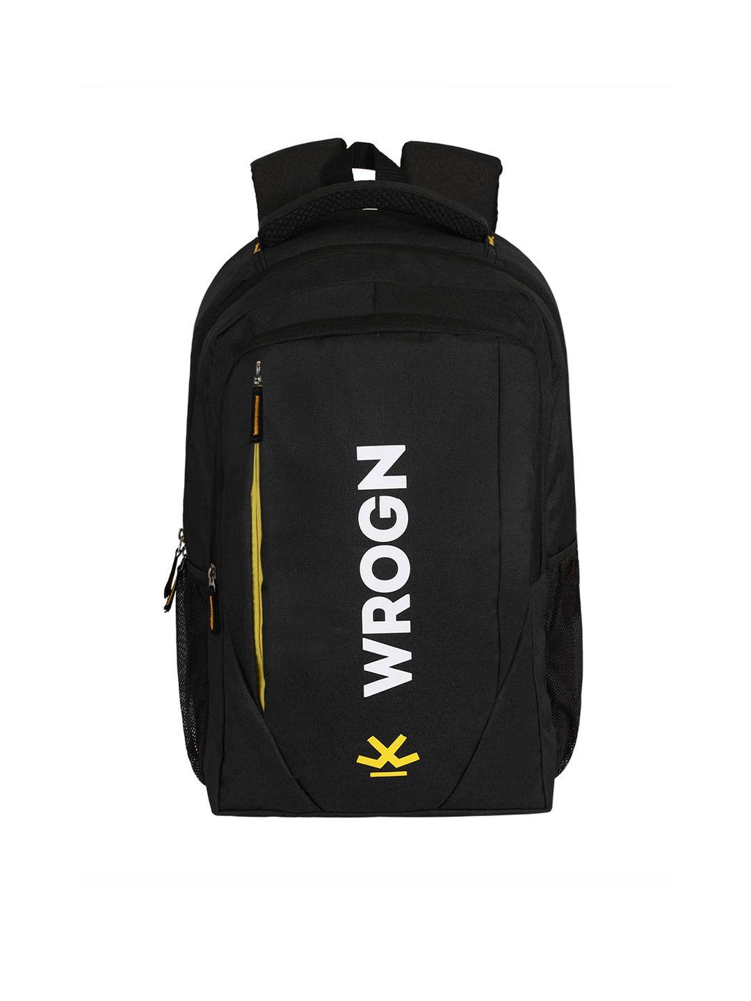 wrogn brand logo water resistant laptop backpack