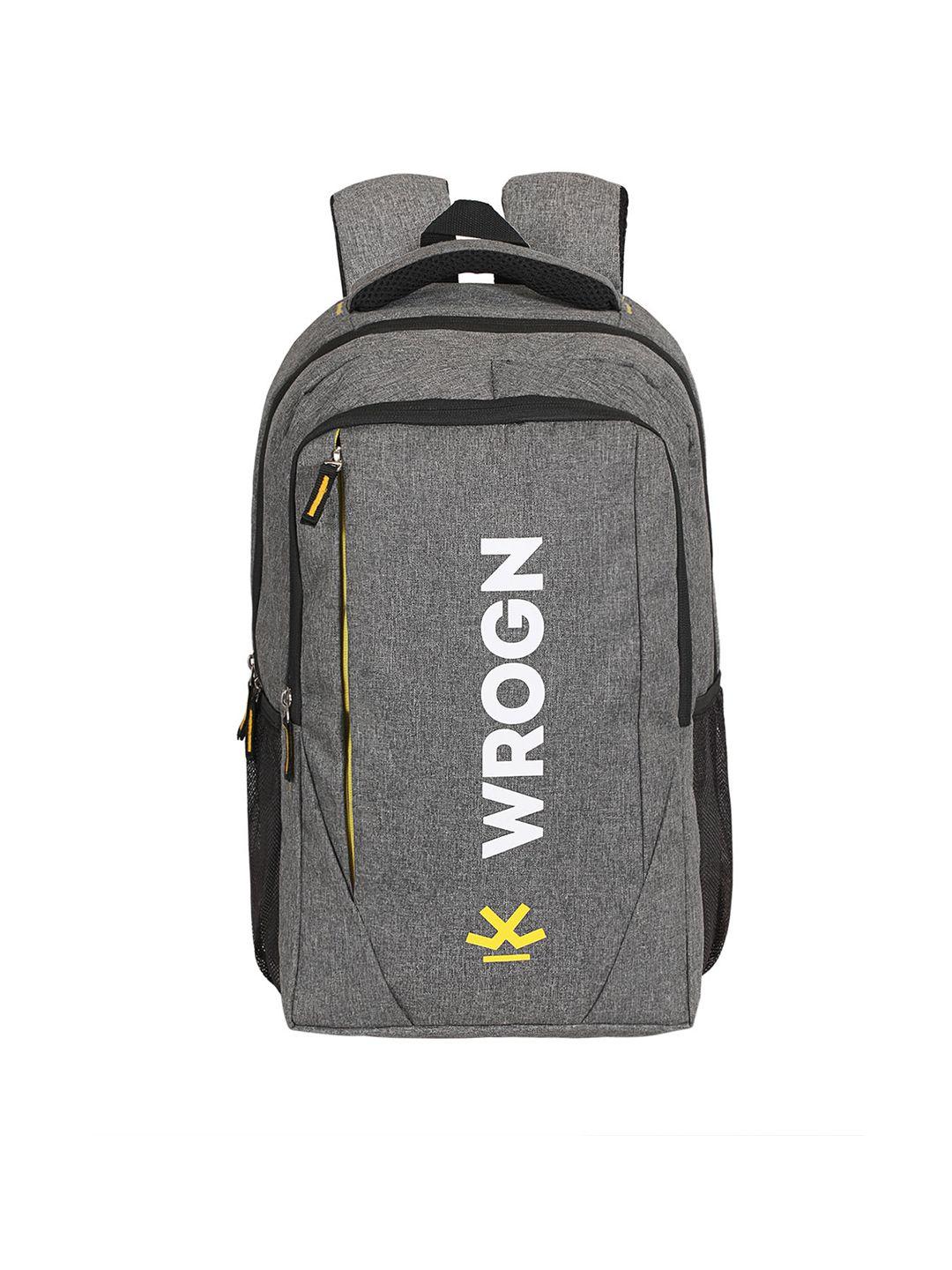 wrogn brand logo water resistant laptop backpack