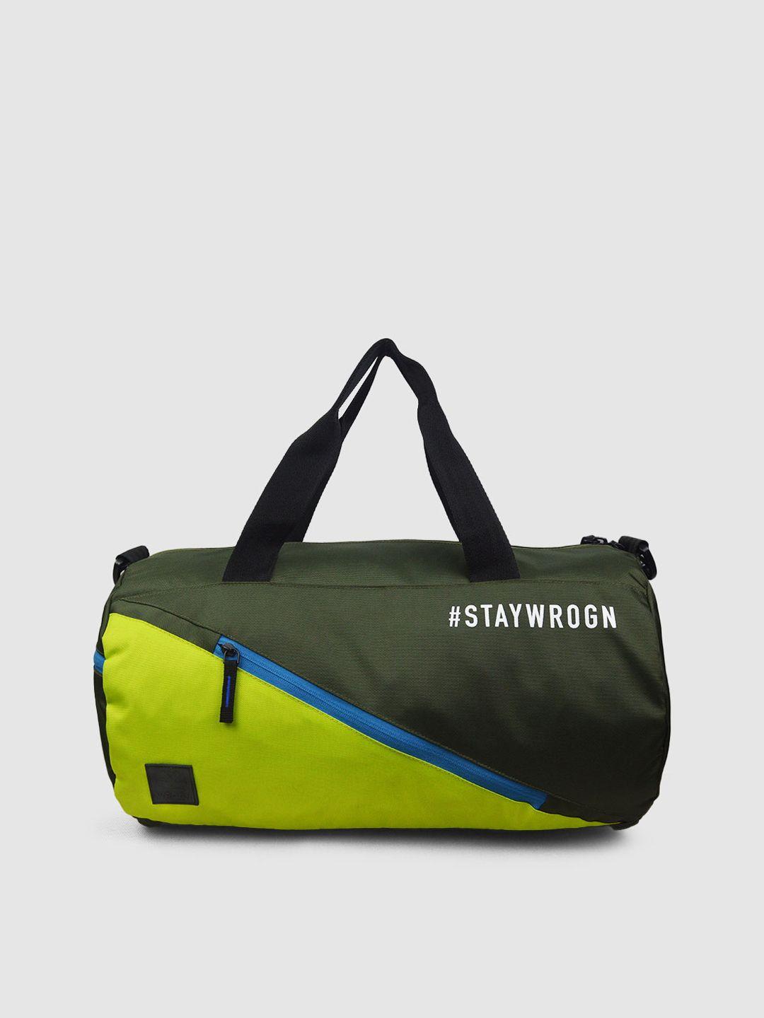 wrogn colourblocked lightweight duffel bag