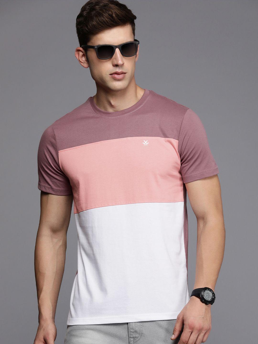 wrogn colourblocked slim fit t-shirt