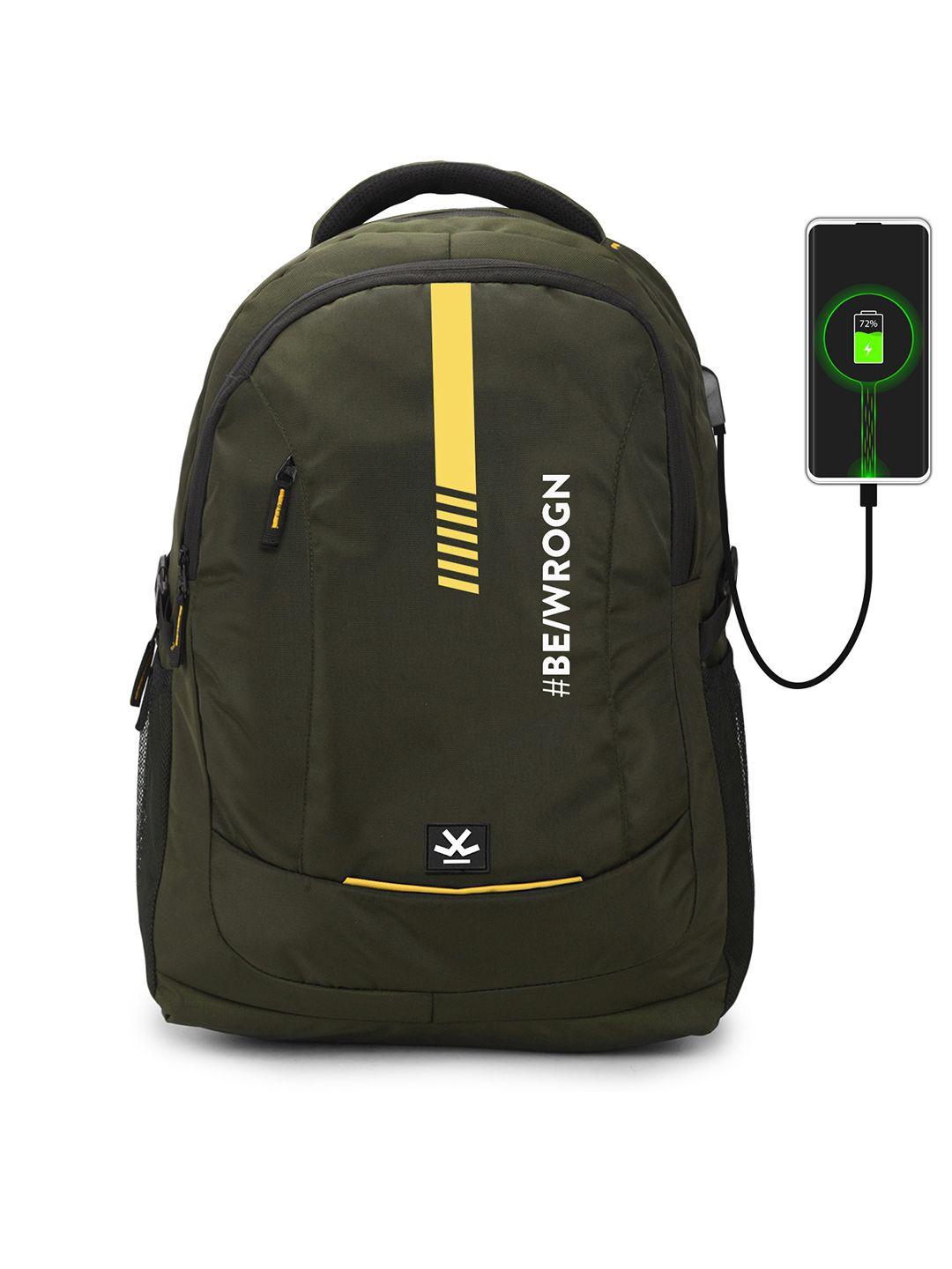 wrogn echo 2.0 ergonomic water resistant backpack with usb charging port & rain cover