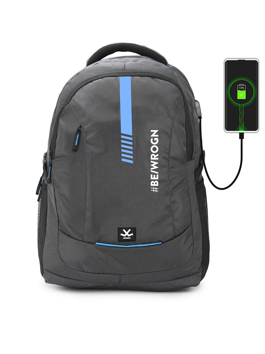 wrogn echo 2.0 ergonomic water resistant backpack with usb charging port & rain cover