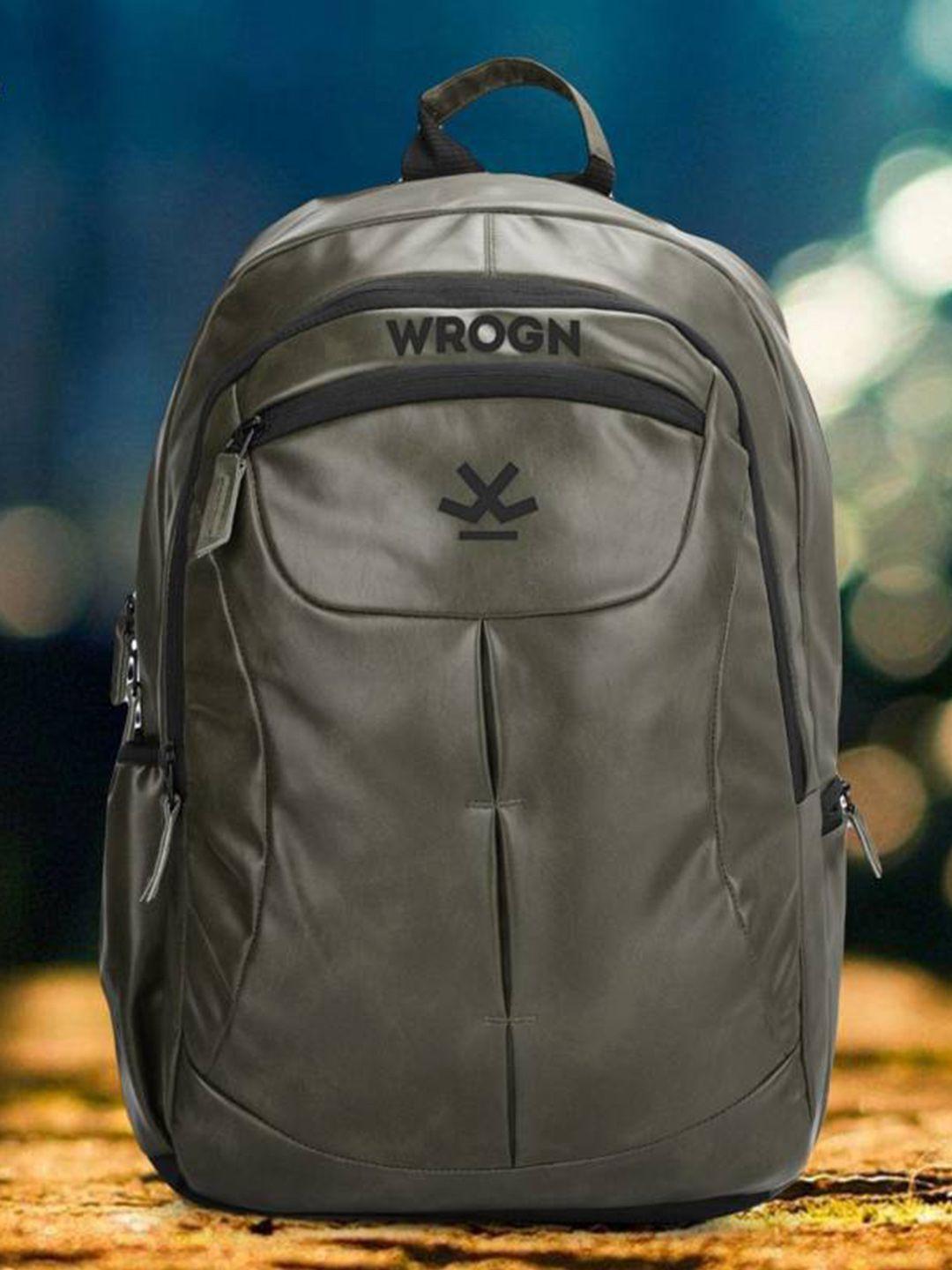 wrogn ergonomic water resistant backpack with reflective strip & rain cover