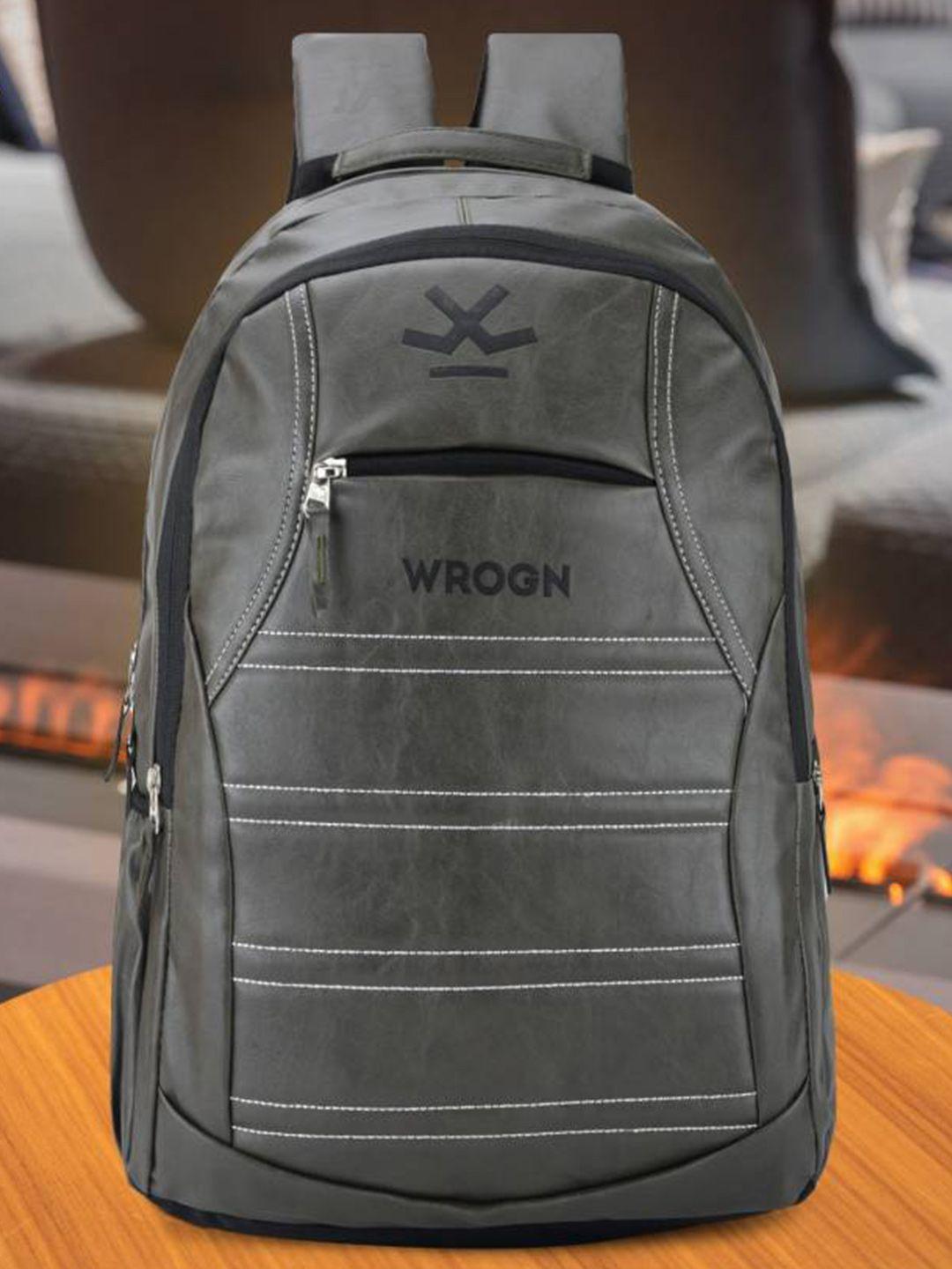 wrogn ergonomic water resistant backpack with reflective strip & rain cover