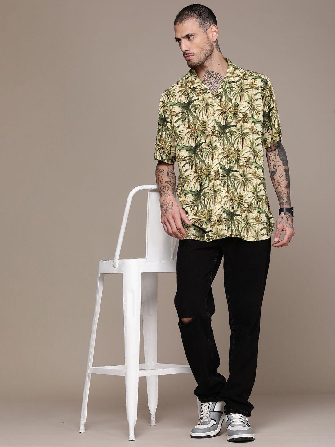 wrogn floral printed casual shirt