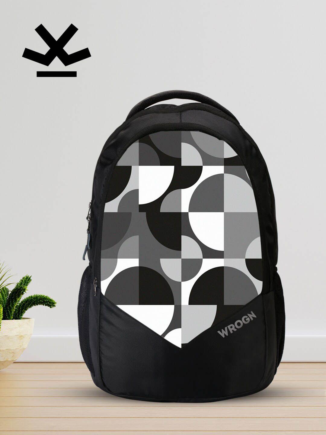 wrogn geometric printed water resistant laptop backpack