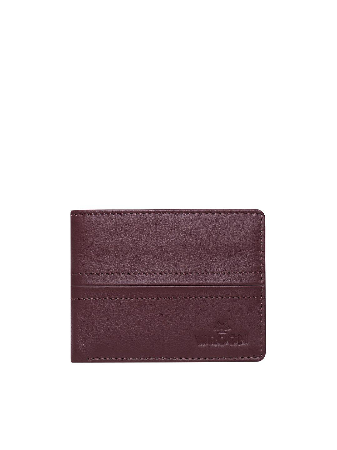 wrogn men leather rfid two fold wallet