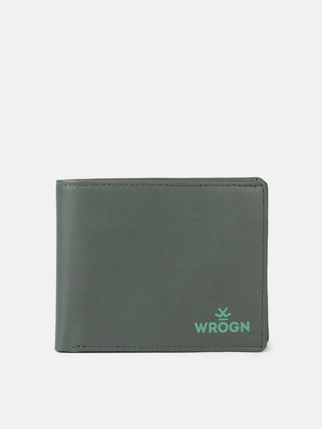 wrogn men leather two fold wallet