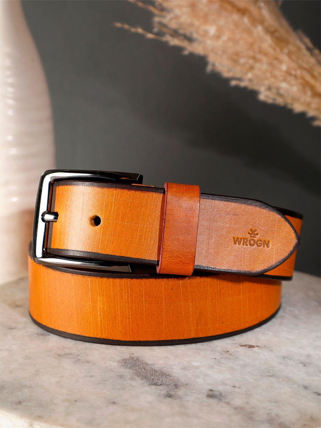 wrogn men leather wide belt