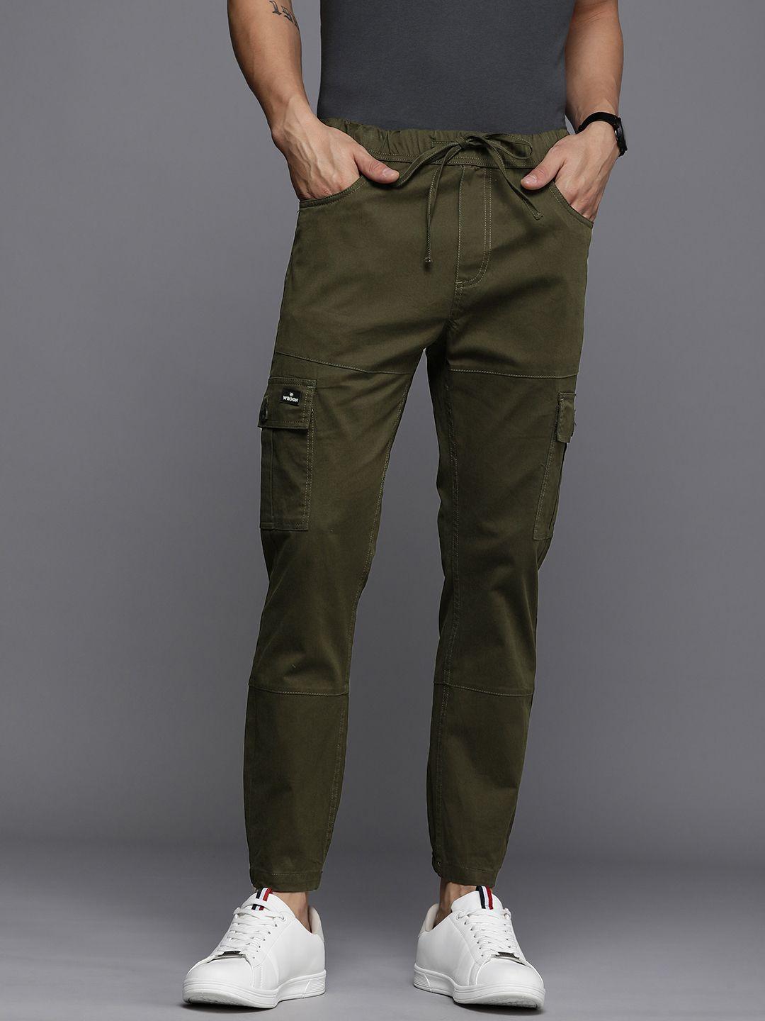 wrogn men mid rise cargo style joggers