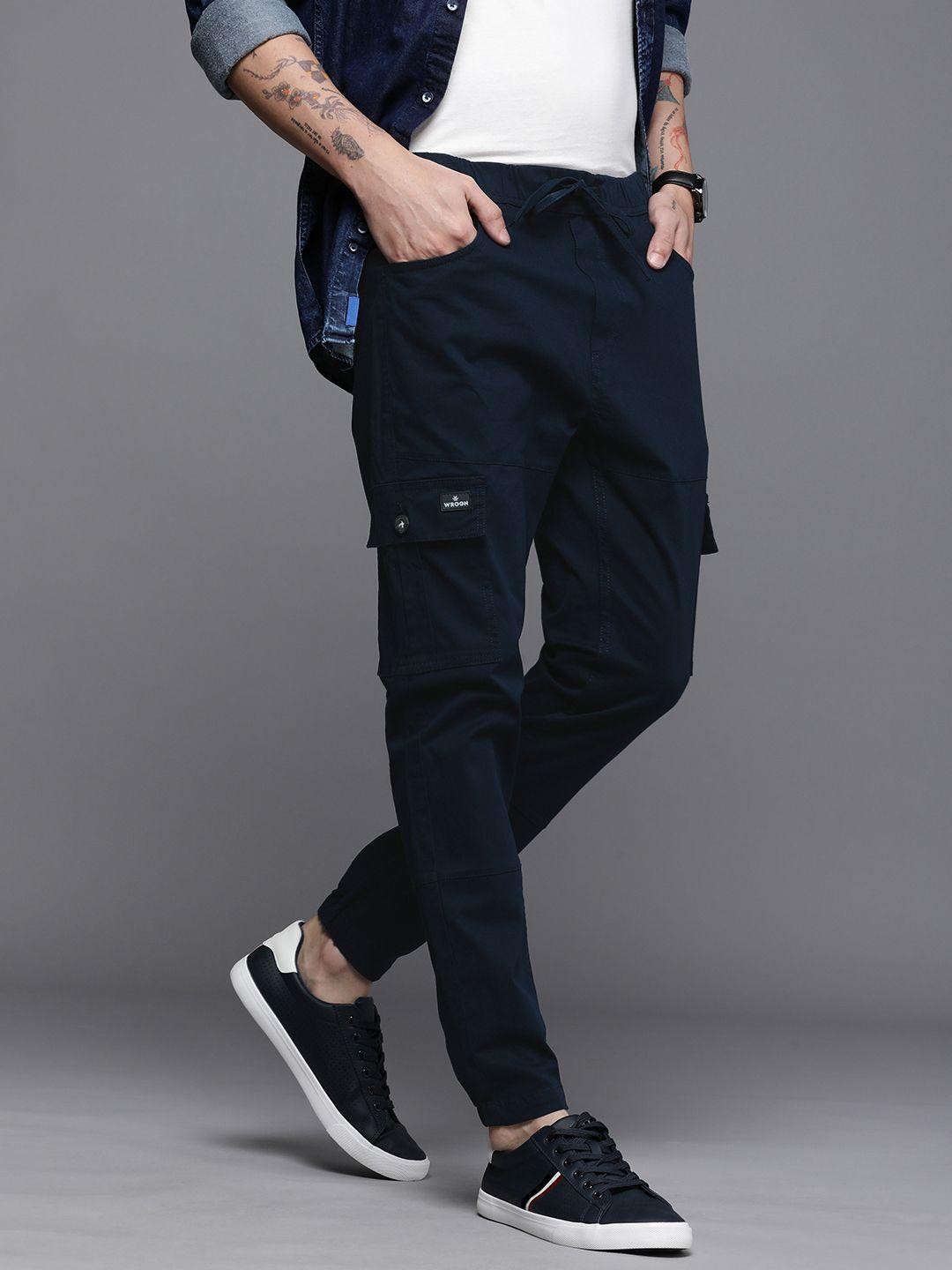 wrogn men mid rise cargo style joggers