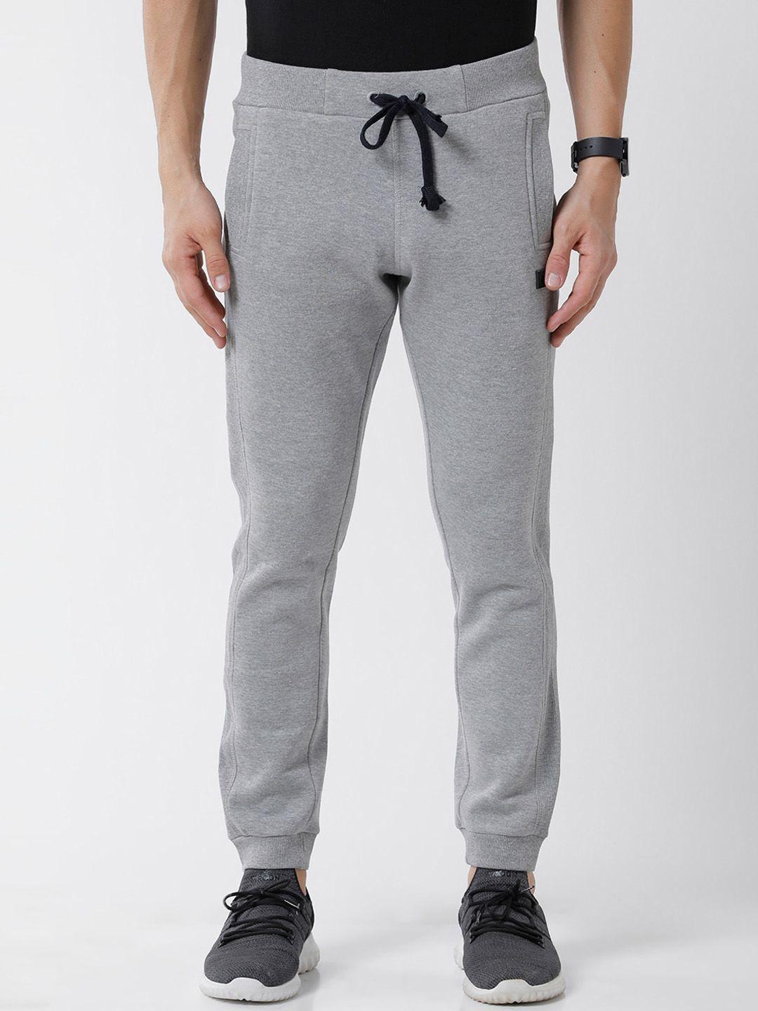 wrogn men mid-rise slim-fit cotton joggers