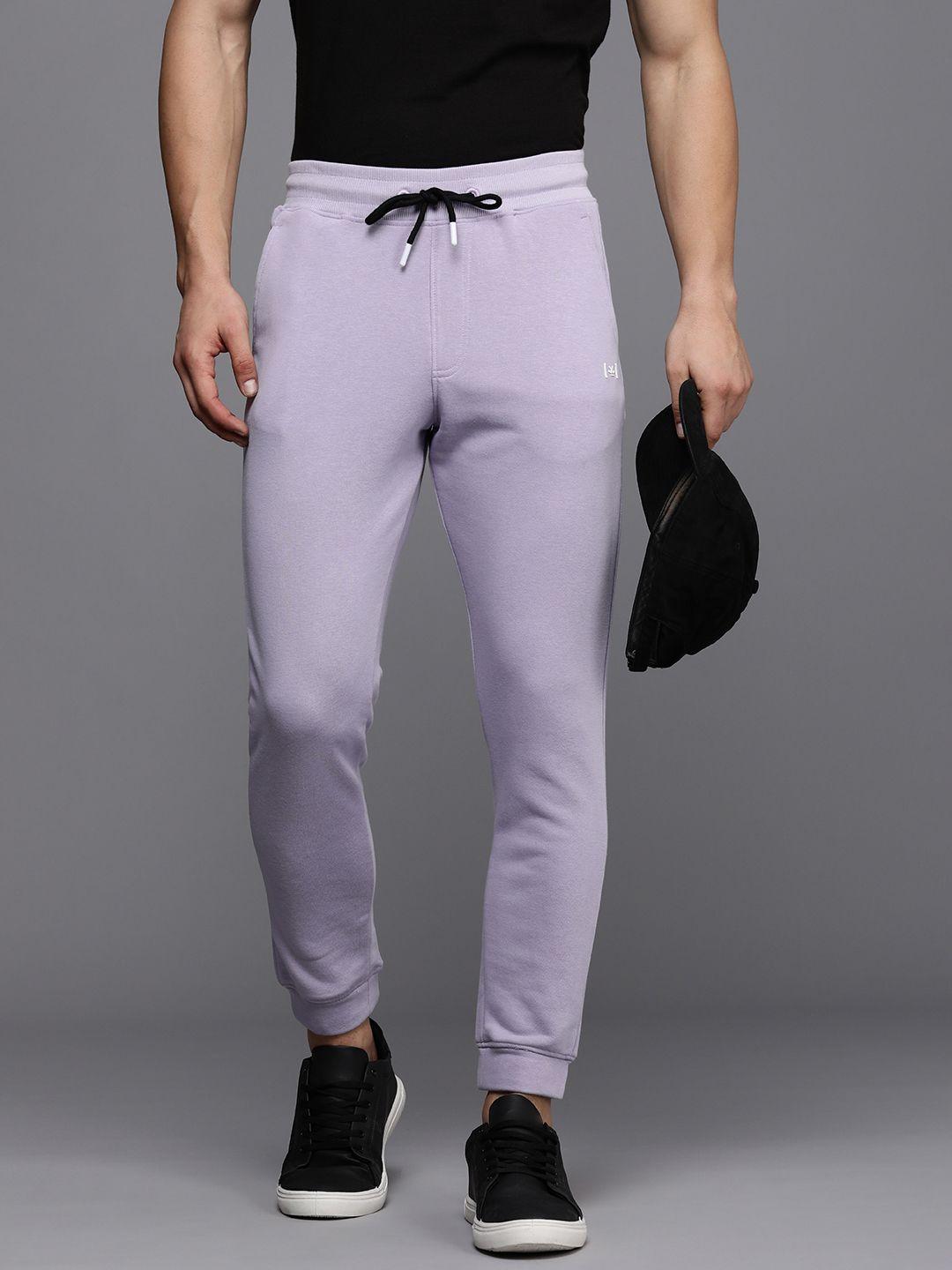 wrogn men regular fit mid-rise joggers