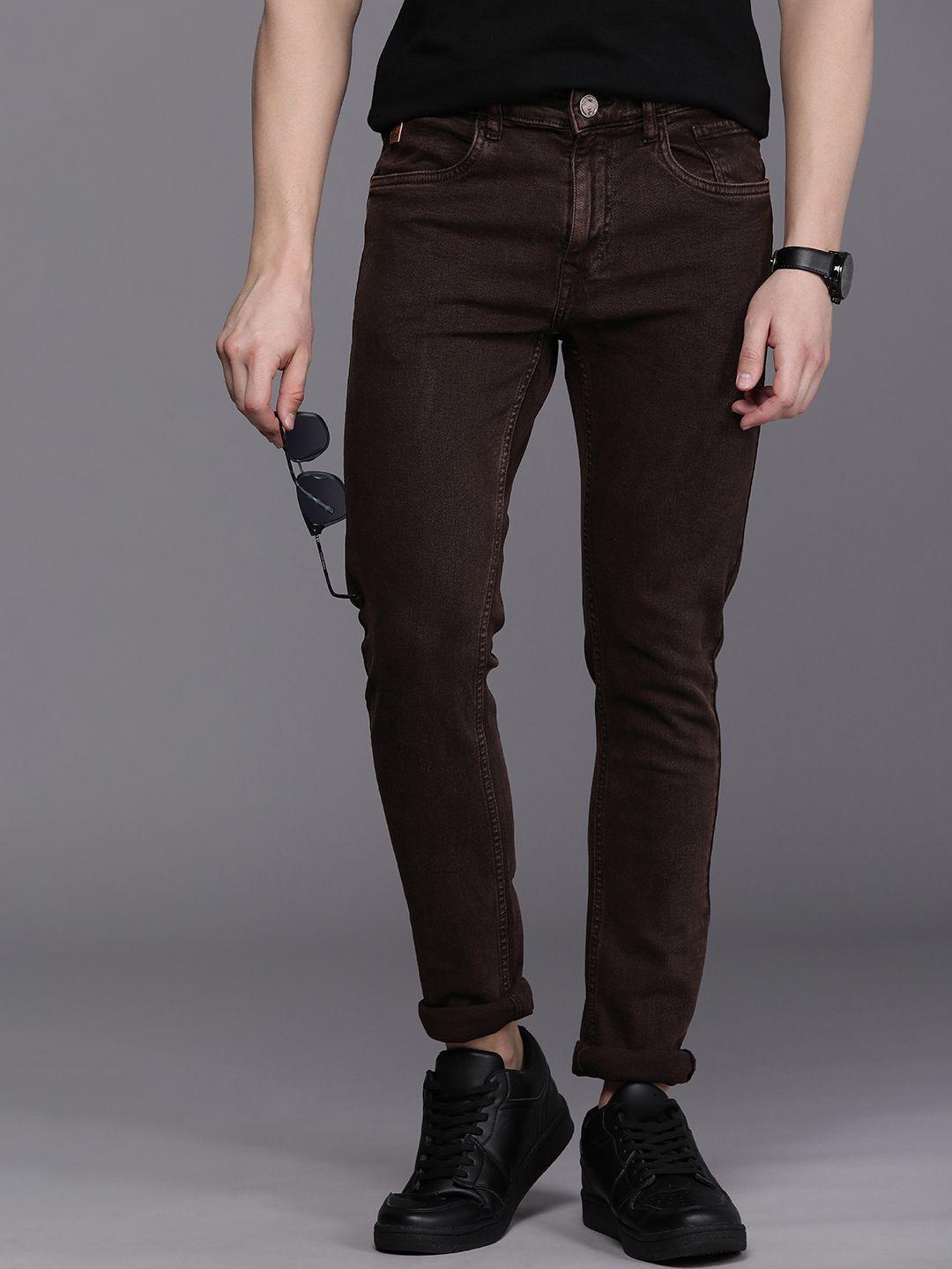 wrogn men skinny fit light fade stretchable jeans