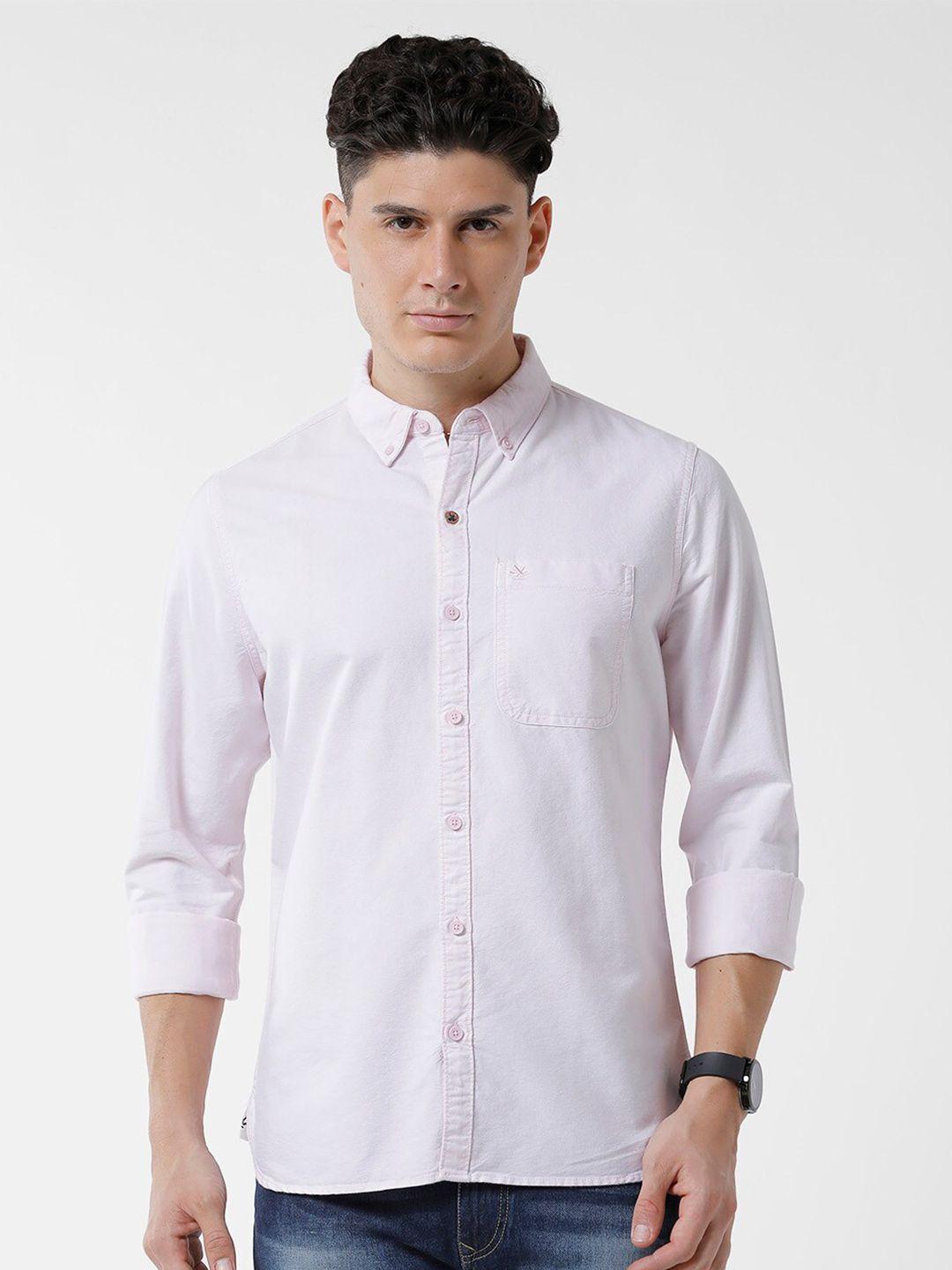 wrogn men slim fit casual pure cotton shirt