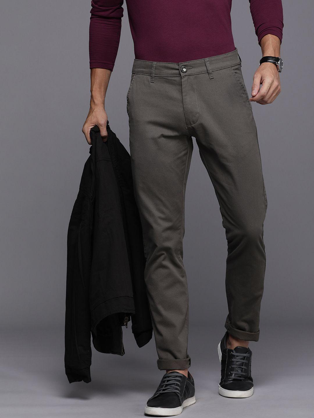 wrogn men slim fit chinos