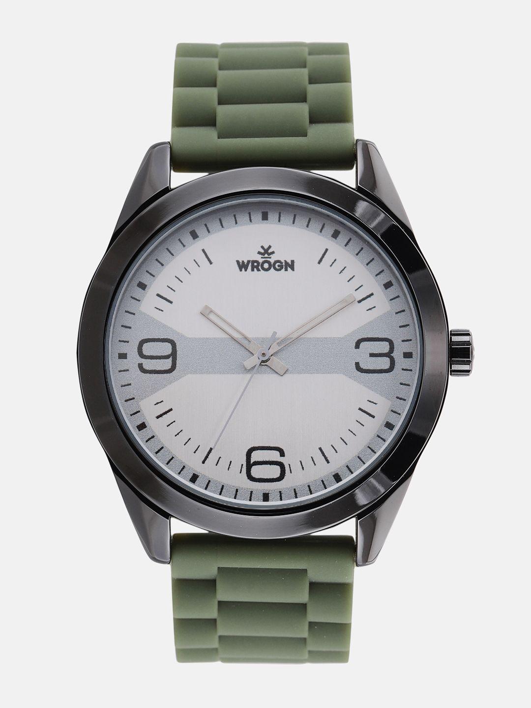 wrogn men white analogue watch wrg00046a