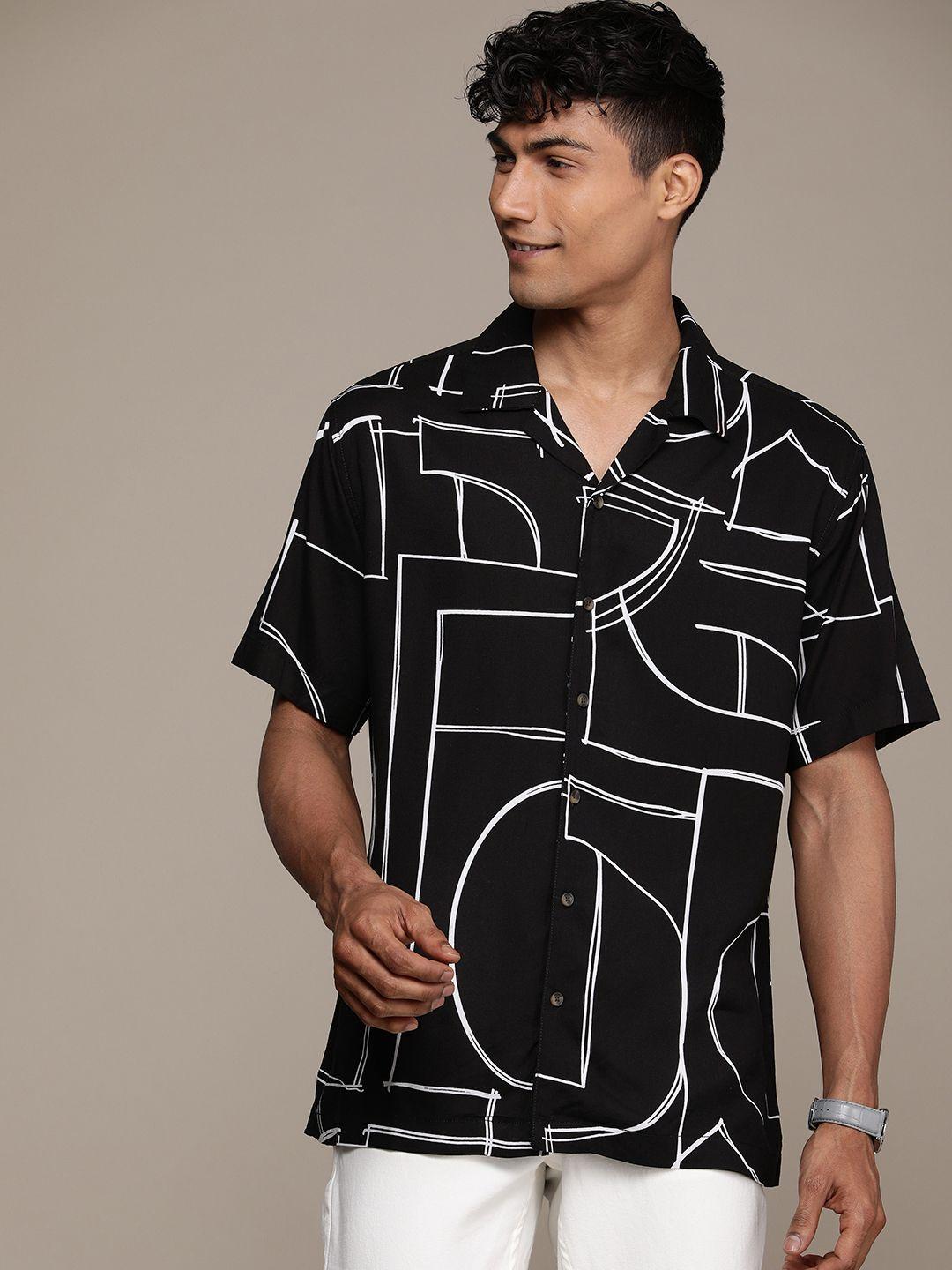 wrogn printed casual shirt