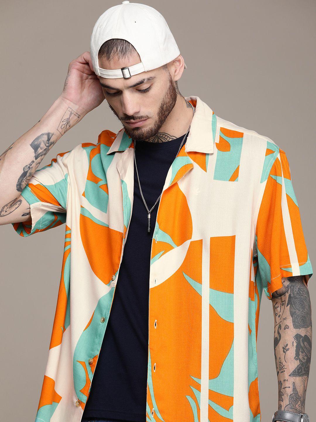 wrogn printed casual shirt